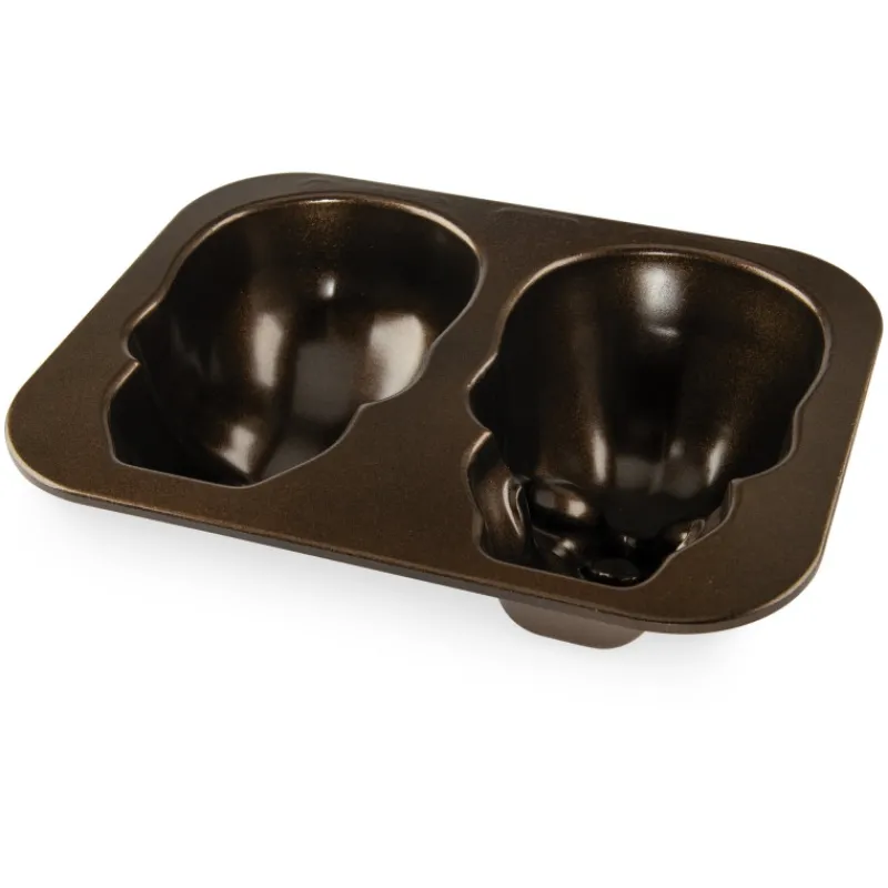 NORDIC WARE Moule Anti-adhésif|Moules À Gâteaux|Moule à Gâteau 3D Tête de Mort Bronze