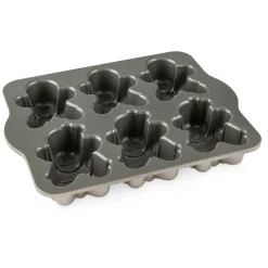 NORDIC WARE Moule Anti-adhésif|Moules À Gâteaux|Moule à Gâteaux Bonhommes Pain d'Épices (x6) Silver
