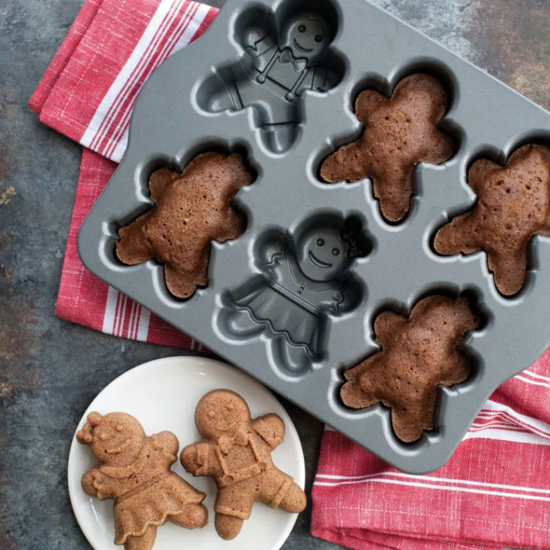 NORDIC WARE Moule Anti-adhésif|Moules À Gâteaux|Moule à Gâteaux Bonhommes Pain d'Épices (x6) Silver
