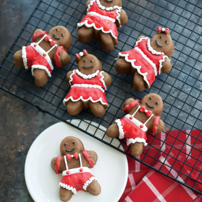NORDIC WARE Moule Anti-adhésif|Moules À Gâteaux|Moule à Gâteaux Bonhommes Pain d'Épices (x6) Silver