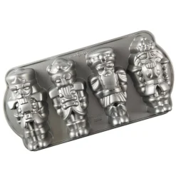 NORDIC WARE Moule Anti-adhésif|Moules À Gâteaux|Moule à Gâteaux Casse-Noisettes (x4) Silver
