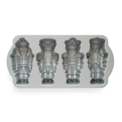 NORDIC WARE Moule Anti-adhésif|Moules À Gâteaux|Moule à Gâteaux Casse-Noisettes (x4) Silver