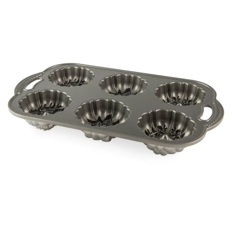 NORDIC WARE Moule Anti-adhésif|Moules À Gâteaux|Moule à Gâteaux Couronnes de Noël (x6) Silver
