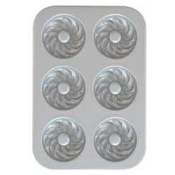NORDIC WARE Moule Anti-adhésif|Moules À Gâteaux|Moule à Gâteaux Donuts Torsadés (x6) Pro Cast