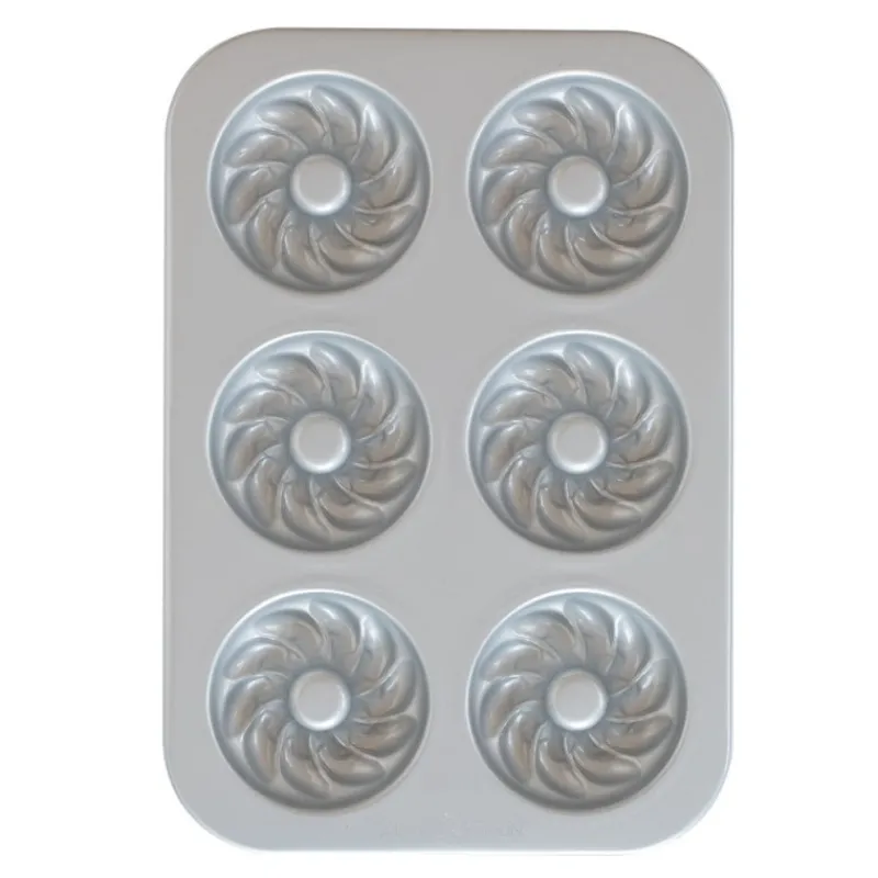 NORDIC WARE Moule Anti-adhésif|Moules À Gâteaux|Moule à Gâteaux Donuts Torsadés (x6) Pro Cast
