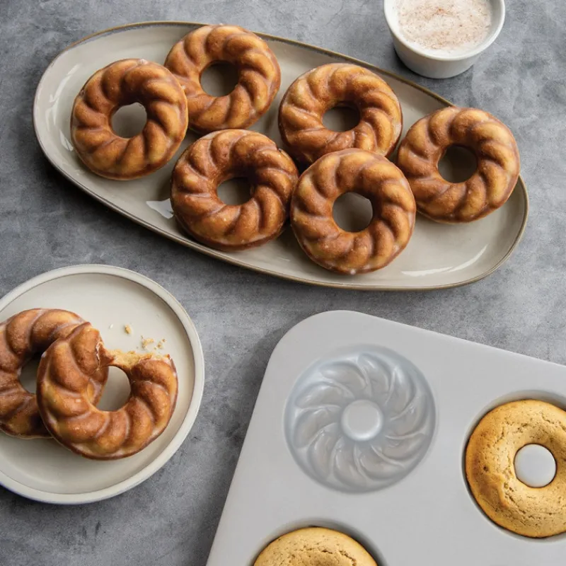 NORDIC WARE Moule Anti-adhésif|Moules À Gâteaux|Moule à Gâteaux Donuts Torsadés (x6) Pro Cast