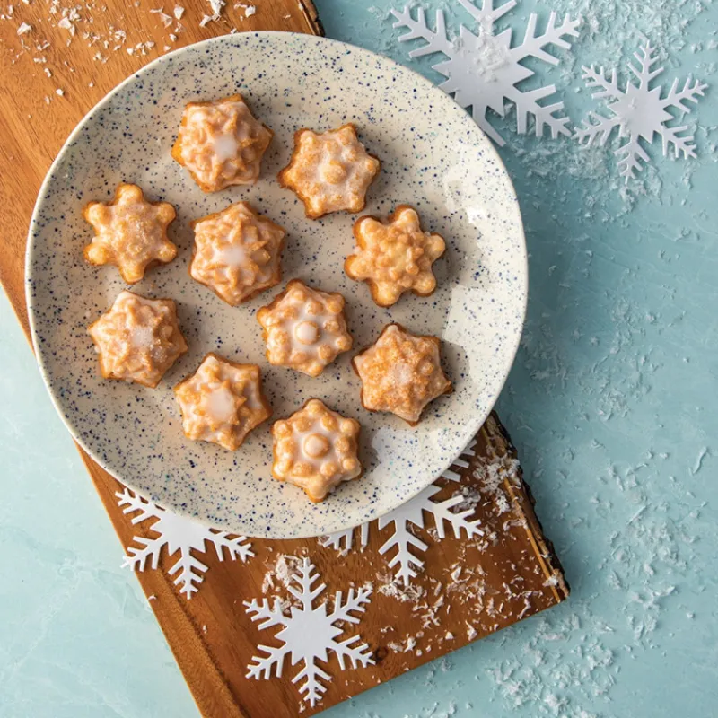 NORDIC WARE Moule Anti-adhésif|Moules À Gâteaux|Moule à Gâteaux Flocons de Neige (x12) Silver