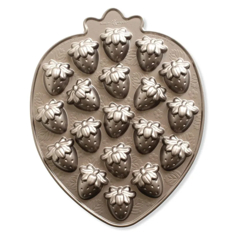NORDIC WARE Moule Anti-adhésif|Moules À Gâteaux|Moule à Gâteaux Fraises (x19) Toffee