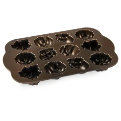 NORDIC WARE Moule Anti-adhésif|Moules À Gâteaux|Moule à Gâteaux Gourmandises d'Automne (x12) Bronze