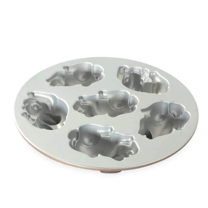 NORDIC WARE Moule Anti-adhésif|Moules À Gâteaux|Moule à Gâteaux Lapins (x6) Toffee