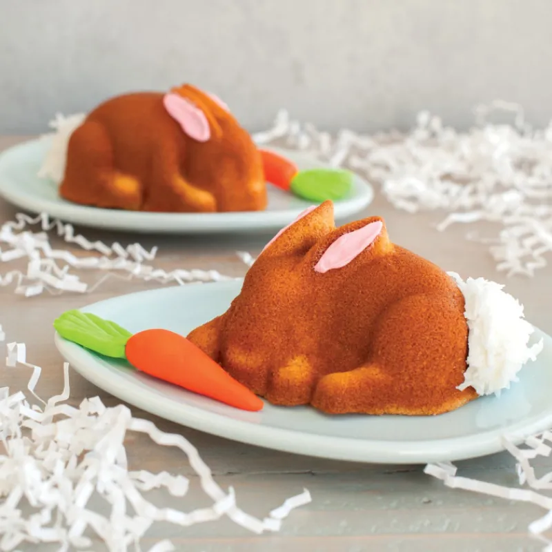 NORDIC WARE Moule Anti-adhésif|Moules À Gâteaux|Moule à Gâteaux Lapins (x6) Toffee