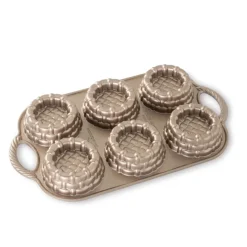 NORDIC WARE Moule Anti-adhésif|Moules À Gâteaux|Moule à Gâteaux Paniers (x6) Toffee
