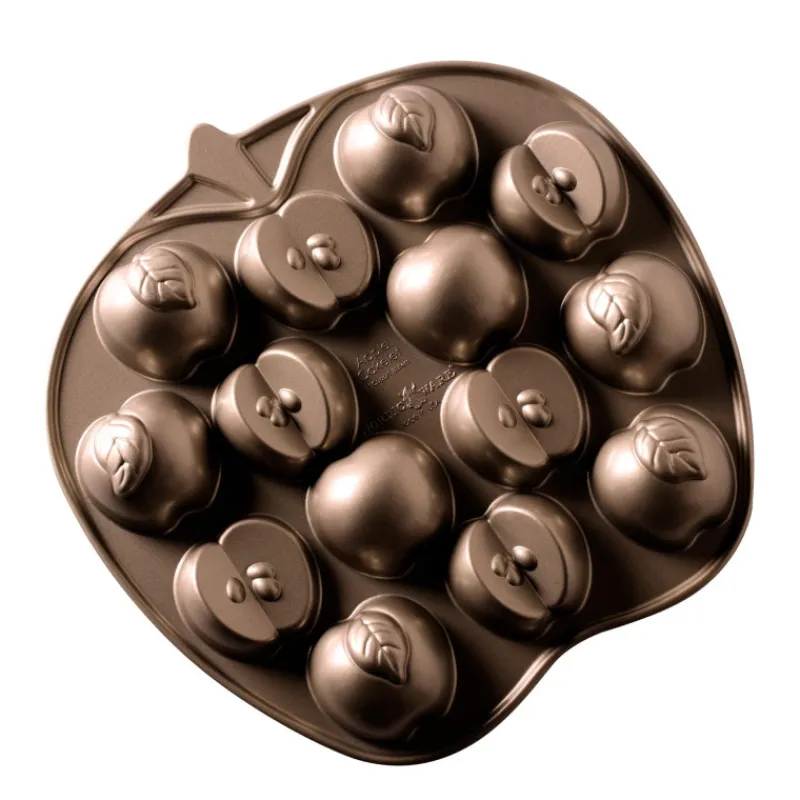 NORDIC WARE Moule Anti-adhésif|Moules À Gâteaux|Moule à Gâteaux Pommes (x14) Bronze