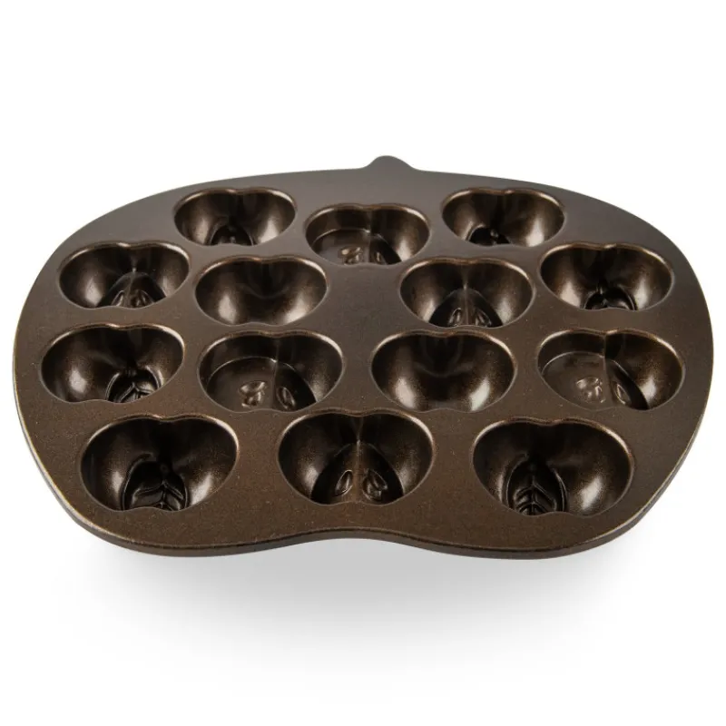 NORDIC WARE Moule Anti-adhésif|Moules À Gâteaux|Moule à Gâteaux Pommes (x14) Bronze