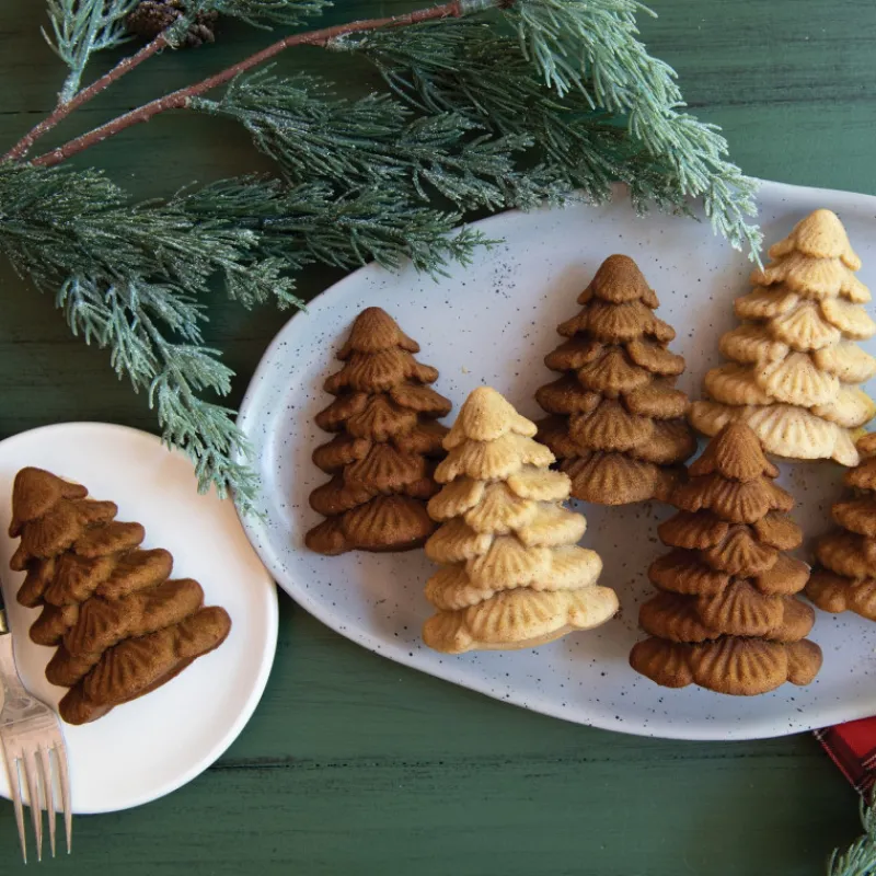 NORDIC WARE Moule Anti-adhésif|Moules À Gâteaux|Moule à Gâteaux Sapins (x6) Silver