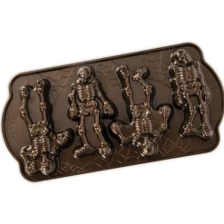 NORDIC WARE Moule Anti-adhésif|Moules À Gâteaux|Moule à Gâteaux Squelettes (x4) Bronze
