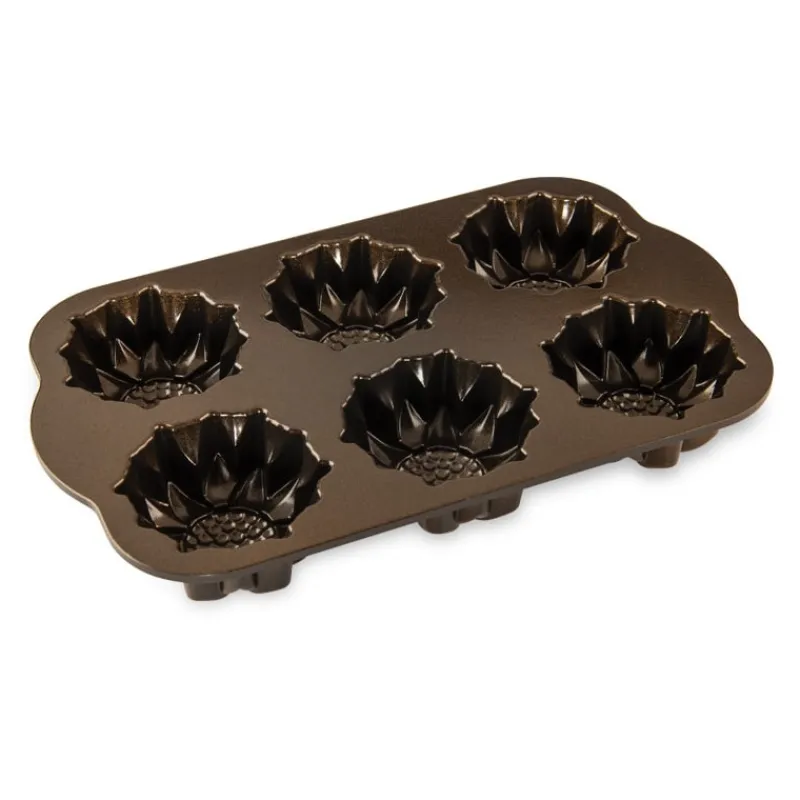NORDIC WARE Moule Anti-adhésif|Moules À Gâteaux|Moule à Gâteaux Tournesols (x6) Bronze