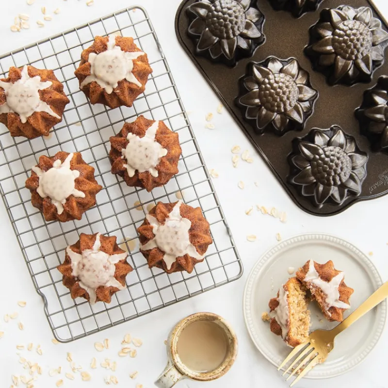 NORDIC WARE Moule Anti-adhésif|Moules À Gâteaux|Moule à Gâteaux Tournesols (x6) Bronze