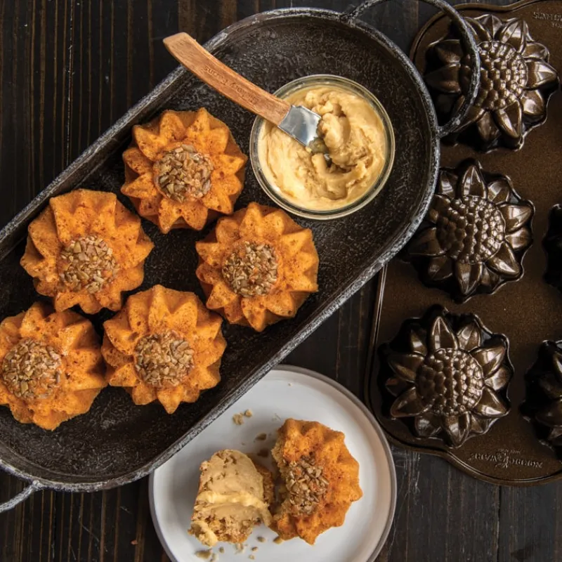 NORDIC WARE Moule Anti-adhésif|Moules À Gâteaux|Moule à Gâteaux Tournesols (x6) Bronze