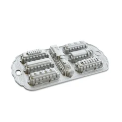 NORDIC WARE Moules À Gâteaux|Moule Anti-adhésif|Moule à Gâteaux Train Nordic Express (x7) Silver