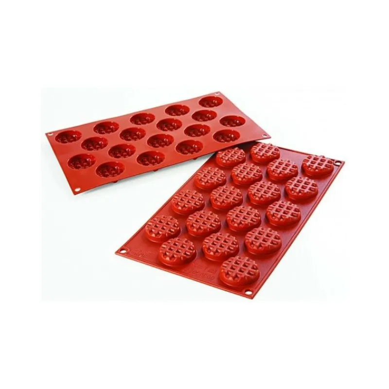 MALLARD FERRIERE Moule Silicone|Moule 18 Mini Gaufres Rondes en Silicone