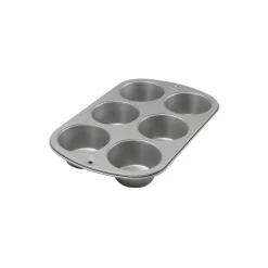 WILTON Moule Anti-adhésif|Moules À Gâteaux|Moule à Muffins Aluminium 34 x 23 cm (x6)