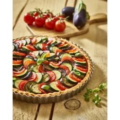 DE BUYER Moules À Gâteaux|Moule à Tarte Cannelée Inox Perforé Amovible Ø 28 cm x H 2,5 cm