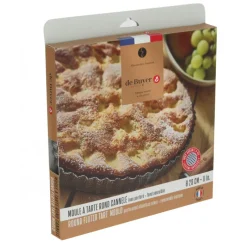 DE BUYER Moules À Gâteaux|Moule à Tarte Cannelée Inox Perforé Amovible Ø 28 cm x H 2,5 cm