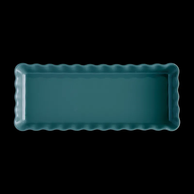 EMILE HENRY Plat De Cuisson|Moules À Gâteaux|Moule à Tarte Rectangulaire en Céramique 15 x 36 cm Feu Doux