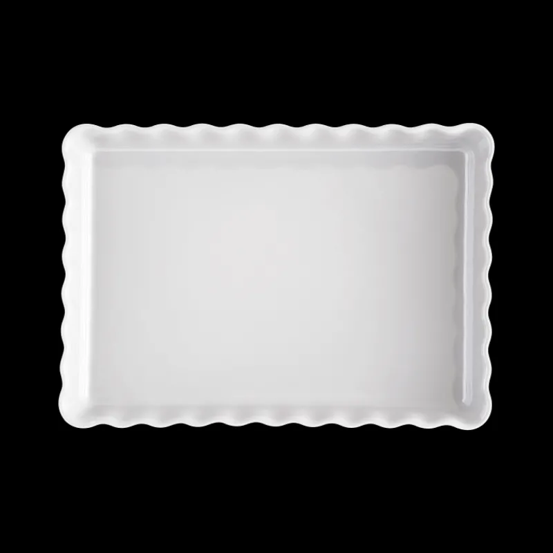 EMILE HENRY Plat De Cuisson|Moules À Gâteaux|Moule à Tarte Rectangulaire en Céramique 33,5 x 24 cm Farine