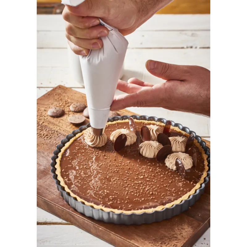 DE BUYER Moule Anti-adhésif|Moules À Gâteaux|Moule Anti Adhésif Tarte Cannelée Fond Amovible Ø 23 cm x H 2,8 cm