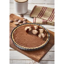 DE BUYER Moule Anti-adhésif|Moules À Gâteaux|Moule Anti Adhésif Tarte Cannelée Droite Ø 32 cm x H 3 cm