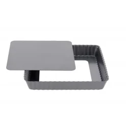 DE BUYER Moule Anti-adhésif|Moules À Gâteaux|Moule Anti Adhésif Tarte Carrée Fond Amovible 18 cm x H 2,7 cm
