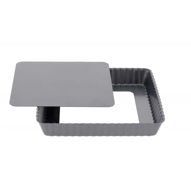 DE BUYER Moule Anti-adhésif|Moules À Gâteaux|Moule Anti Adhésif Tarte Carrée Fond Amovible 18 cm x H 2,7 cm