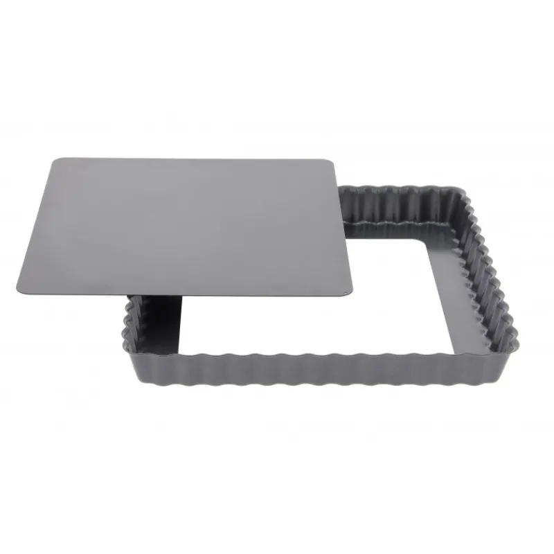 DE BUYER Moule Anti-adhésif|Moules À Gâteaux|Moule Anti Adhésif Tarte Carrée Fond Amovible 23 cm x H 2,7 cm