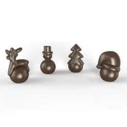 POP CHOCOLAT Moules À Chocolat|Moule Chocolat Boules de Noël Ø55x90 mm (x4) Chocolat Form