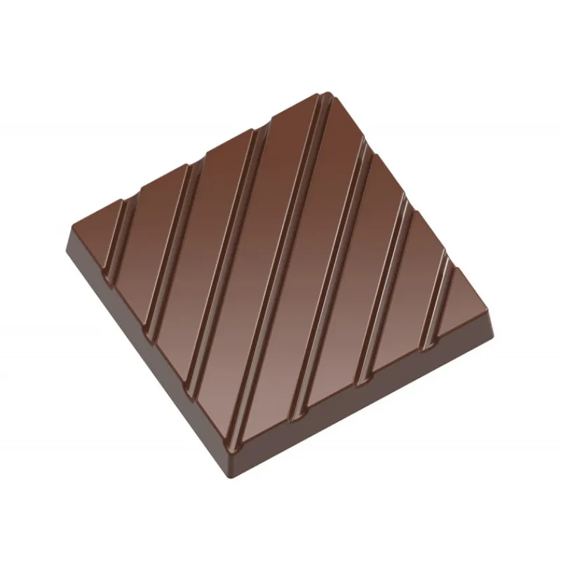 CHOCOLATE WORLD Moules À Chocolat|Moule Chocolat Caraque avec lignes 31 mm (x21)