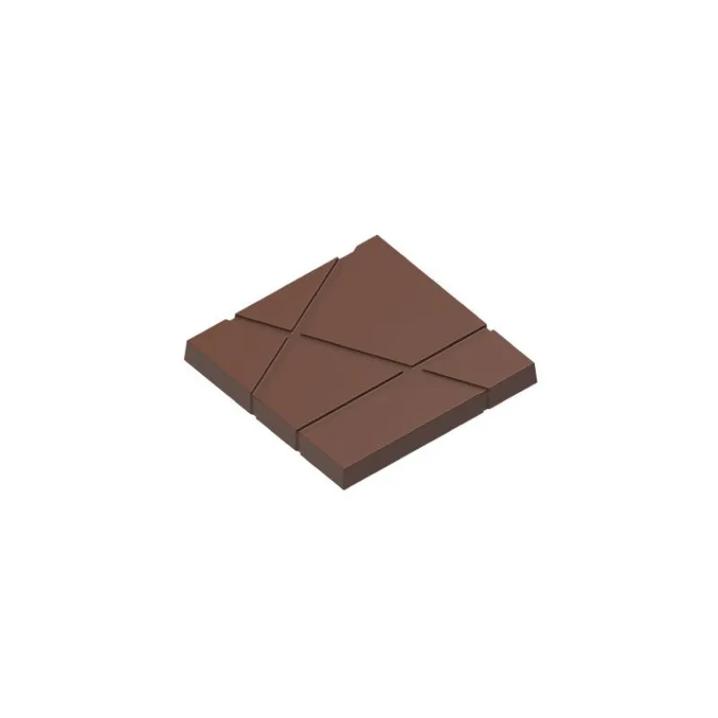 Chocolat Form Moules À Chocolat|Moule Chocolat Carré avec Rayures 7,5 cm (x3)