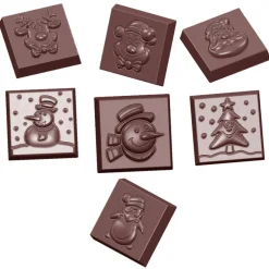 CHOCOLATE WORLD Moules À Chocolat|Moule Chocolat Carré Figurines de Noël (x21)
