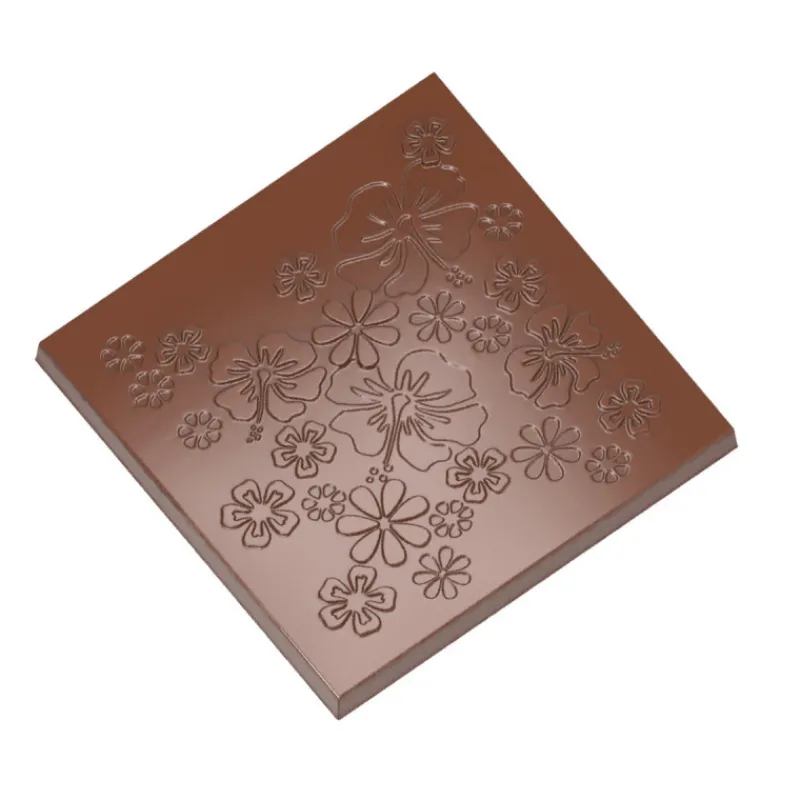 Chocolat Form Moules À Chocolat|Moule Chocolat Carré Fleuri 99 mm (x2)
