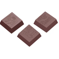 CHOCOLATE WORLD Moules À Chocolat|Moule Chocolat Carré Maya 34 mm (x18)