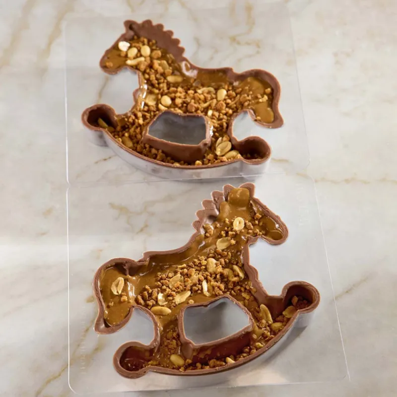 PAVONI Moules À Chocolat|Moule Chocolat Cheval à Bascule 17,5 x 5,5 cm x H 15,5 cm (x2)