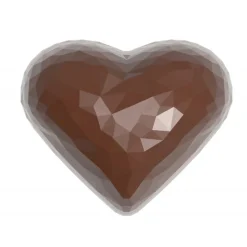 CHOCOLATE WORLD Moules À Chocolat|Moule Chocolat Cœur à Facettes 3,6 x 2,9 cm (x21)