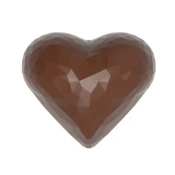 CHOCOLATE WORLD Moules À Chocolat|Moule Chocolat Cœur Double à Facettes 3,4 x 2,8 cm (x21)