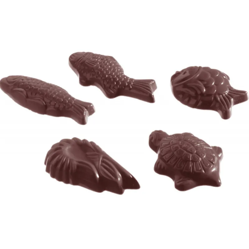 CHOCOLATE WORLD Moules À Chocolat|Moule Chocolat Fritures Animaux Marins 38x20mm (x28)