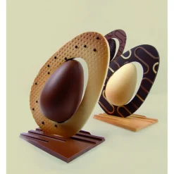PAVONI Moules À Chocolat|Moule Chocolat Oeuf Penché 13 x 9 cm x H 20 cm (x2)
