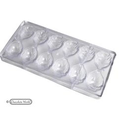 CHOCOLATE WORLD Moules À Chocolat|Moule Chocolat Rose Ouverte 12 Cavités
