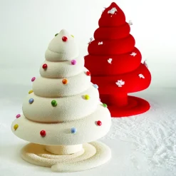PAVONI Moules À Chocolat|Moule Chocolat Sapin de Noël Spiral Ø 16 x H 21 cm (x2)