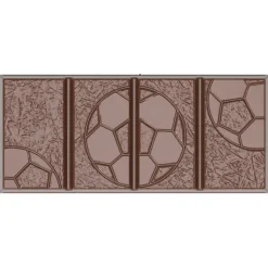 CHOCOLATE WORLD Moules À Chocolat|Moule Chocolat Tablette Football 11,4 x 5 cm x H 0,95 cm (x4)