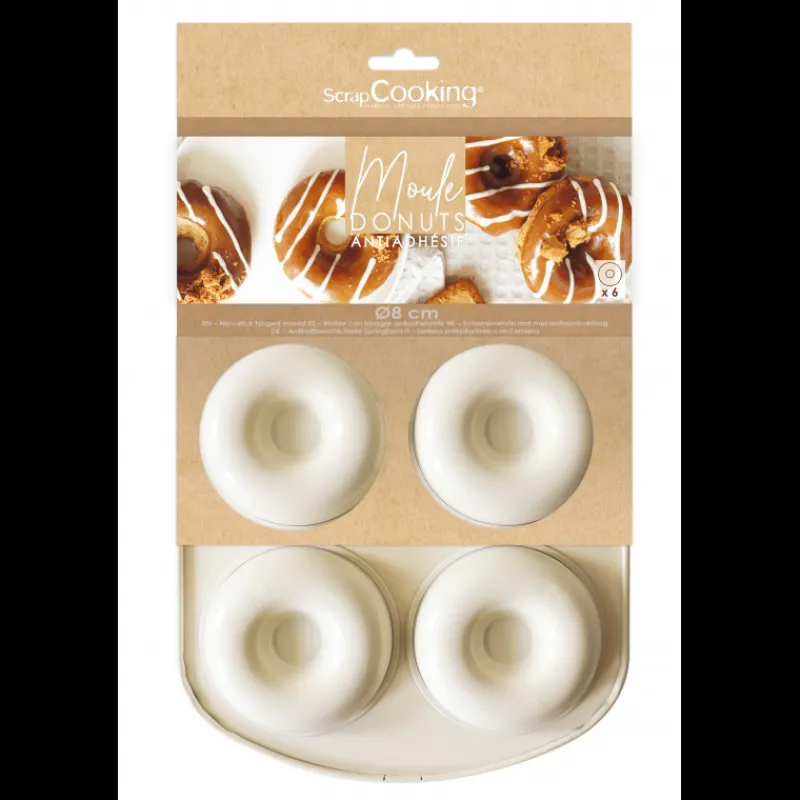 SCRAPCOOKING Moule Anti-adhésif|Moules À Gâteaux|Moule Donuts Antiadhésif 31,1 x 20,5 cm x H 2,1 cm